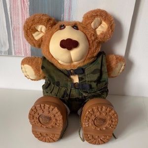 Vintage 1985 Xavier Roberts Furskins Army Bear